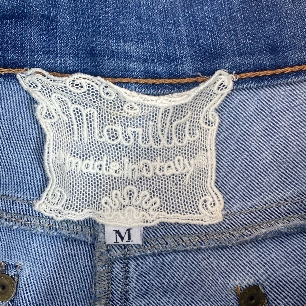 Crochet Patched High Rise Straight Leg Jeans - Picture 12 of 15
